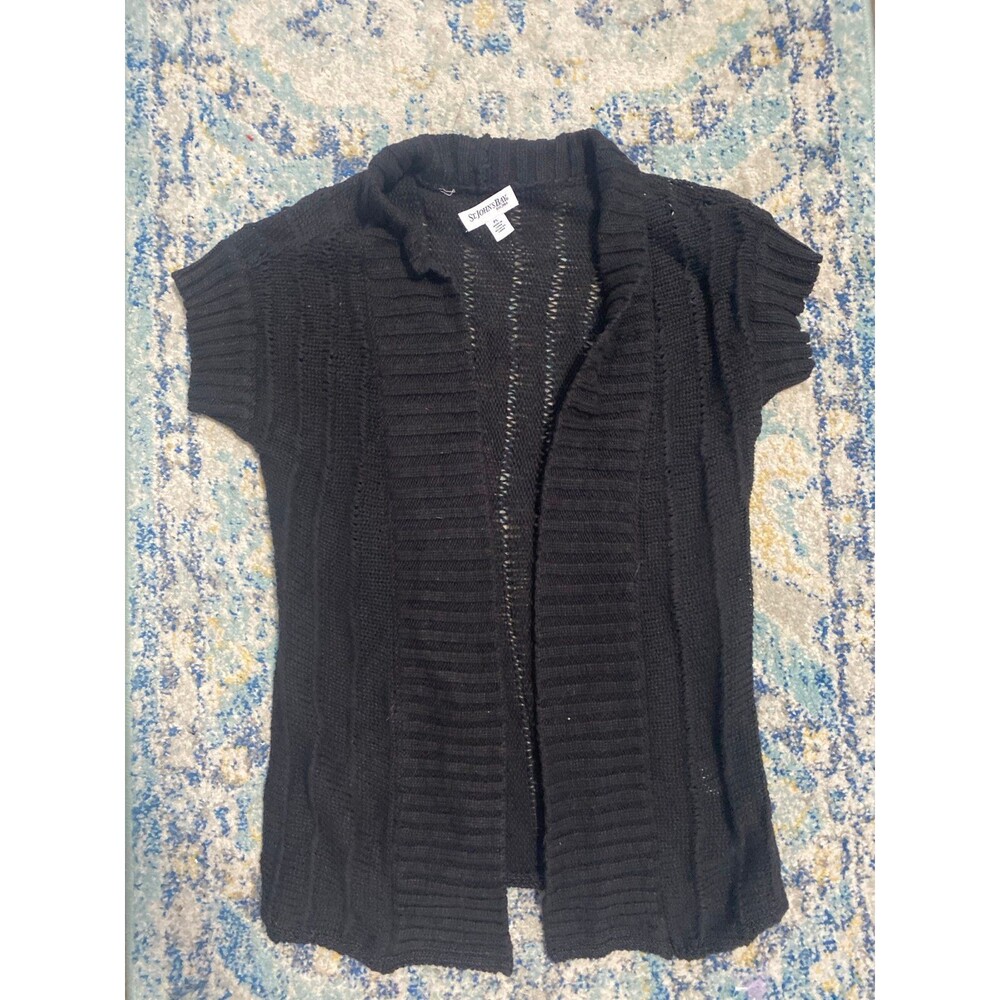 Short sleeve open front cardigan
